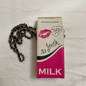 Betsey Johnson Milk Carton Crossbody purse